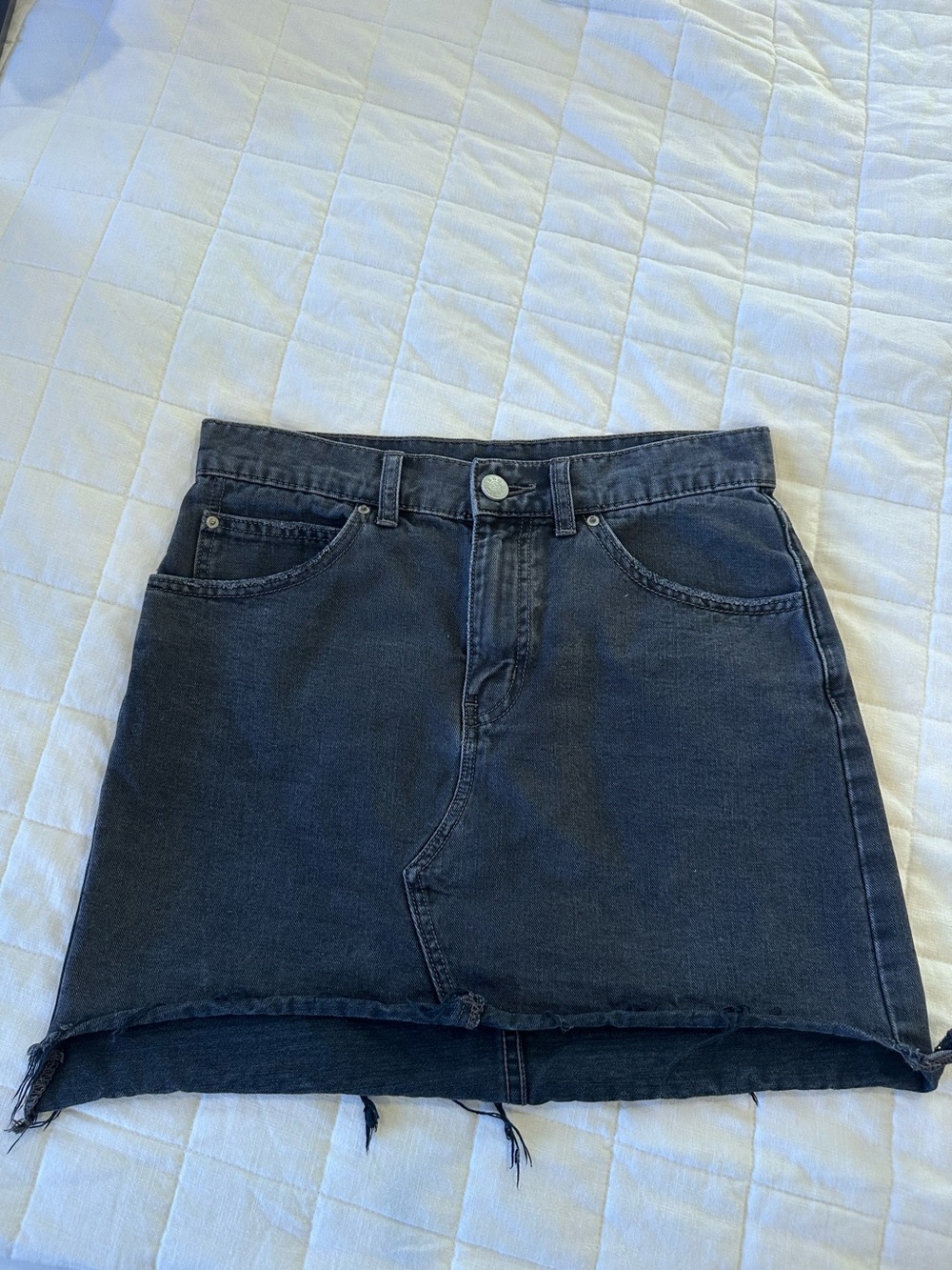 BDG Black Washed Denim Mini Skirt